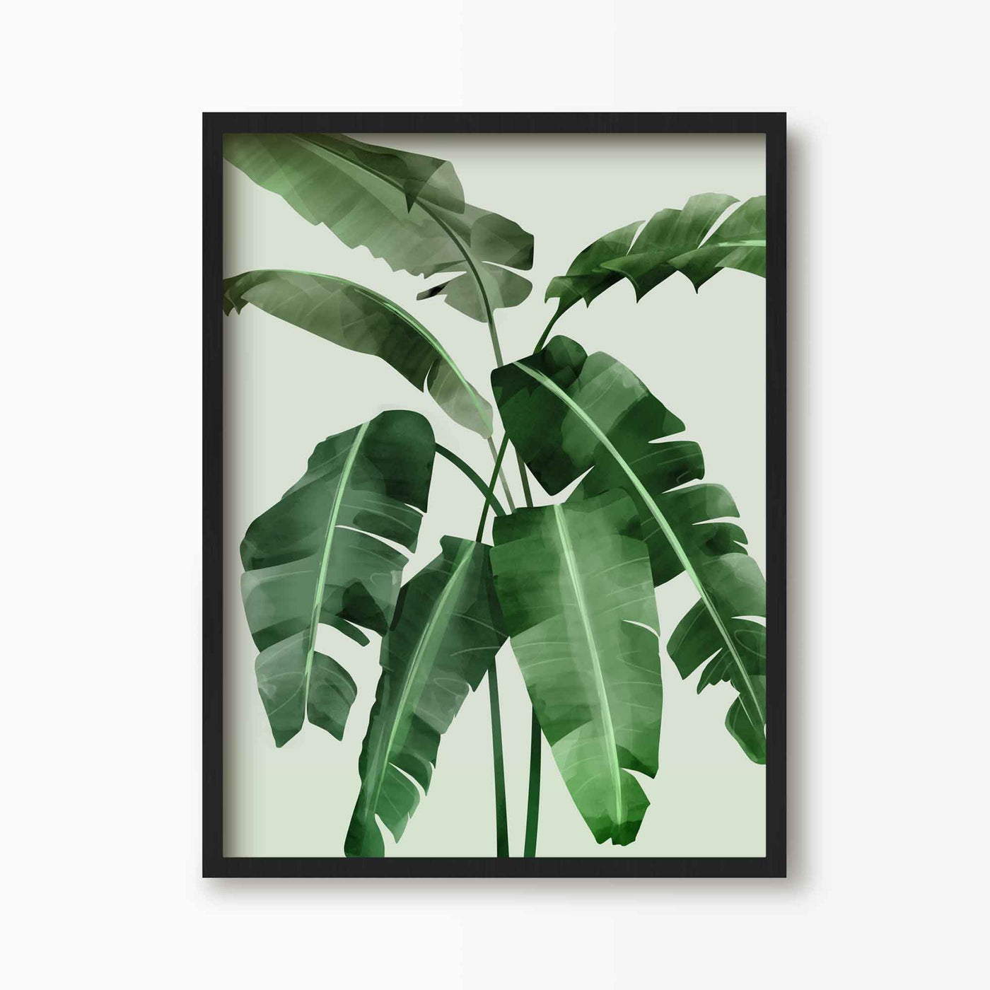 Green Lili 30x40cm (12x16") / Black Frame Banana Leaves Art Print