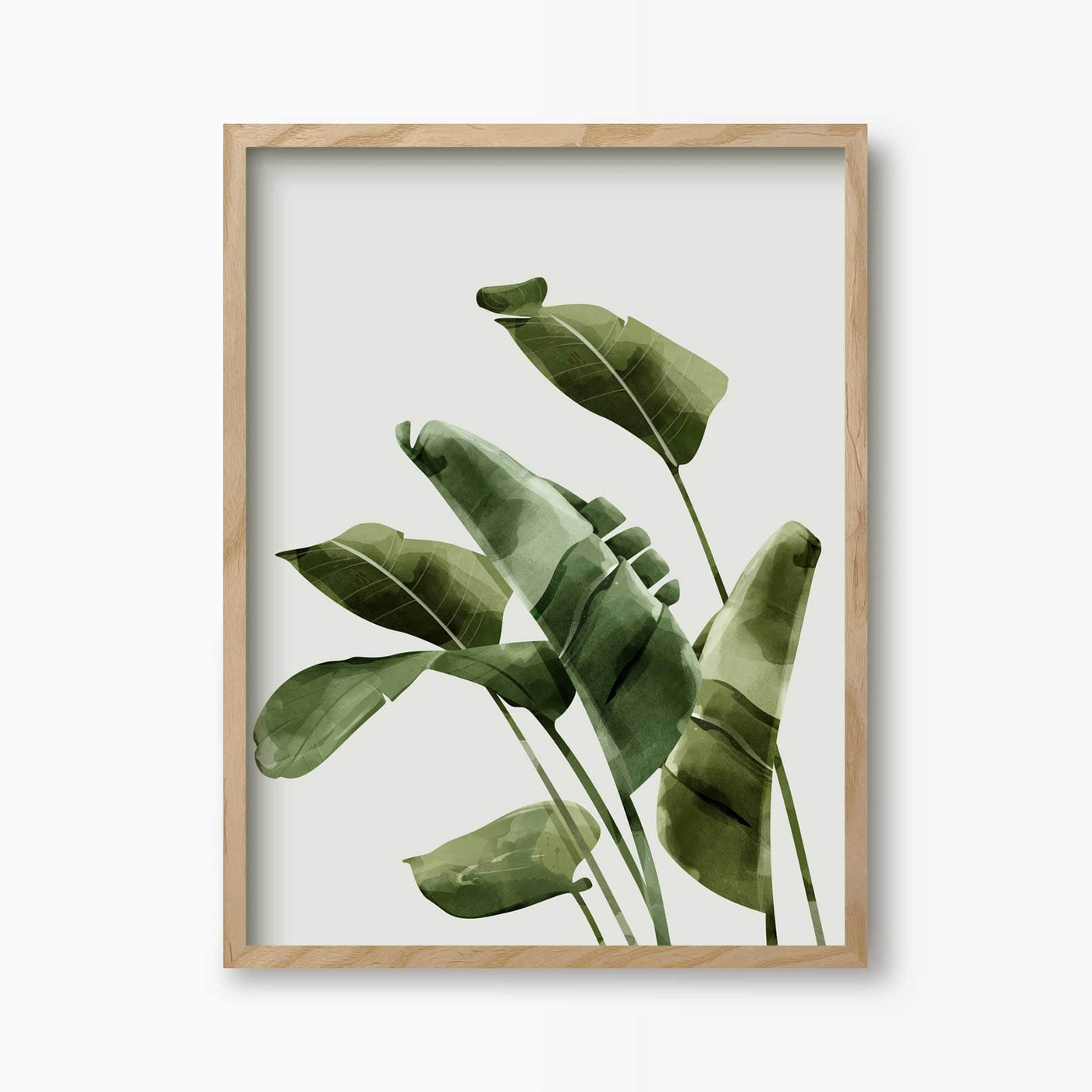 Green Lili 30x40cm (12x16") / Natural Frame Banana Palms Art Print