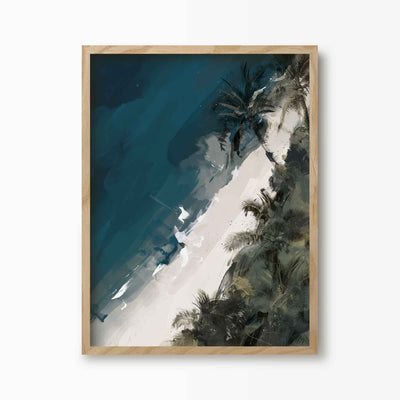 Green Lili 30x40cm (12x16") / Natural Frame Beach Days Art Print