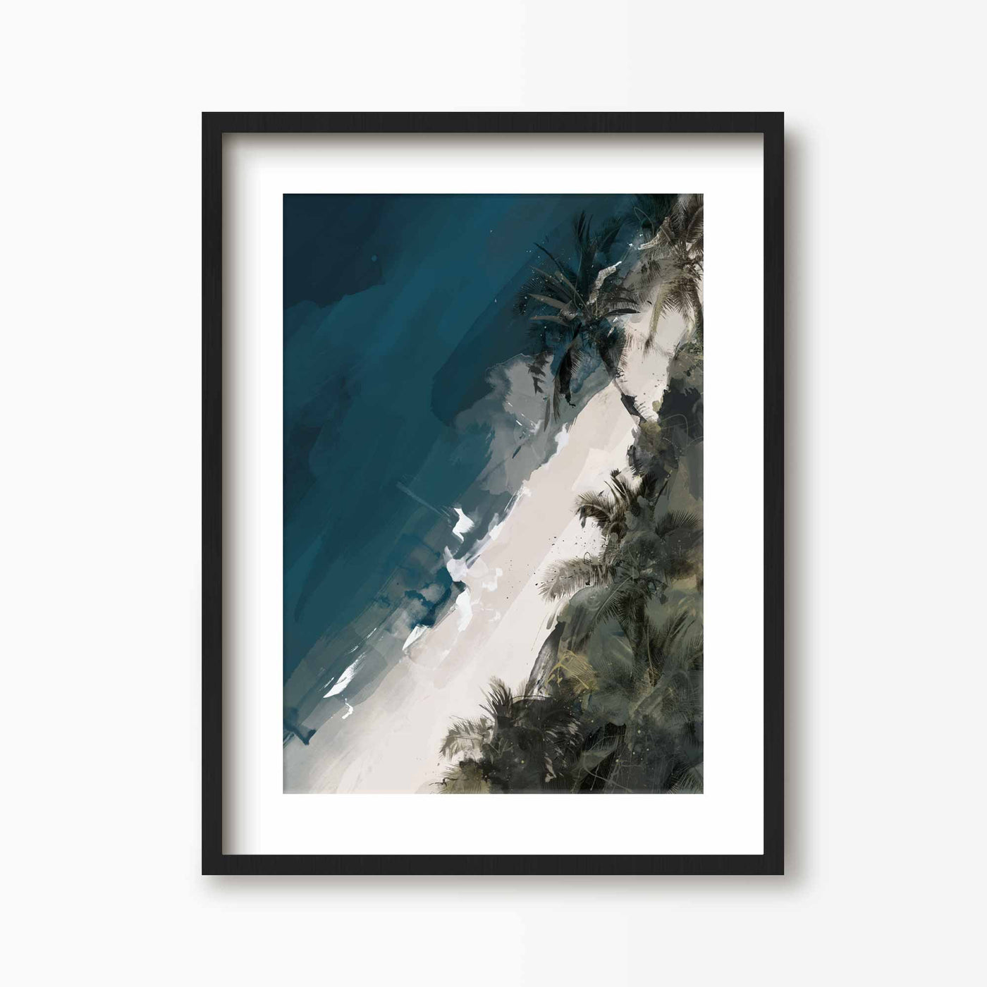 Green Lili 30x40cm (12x16") / Black Frame + Mount Beach Days Art Print