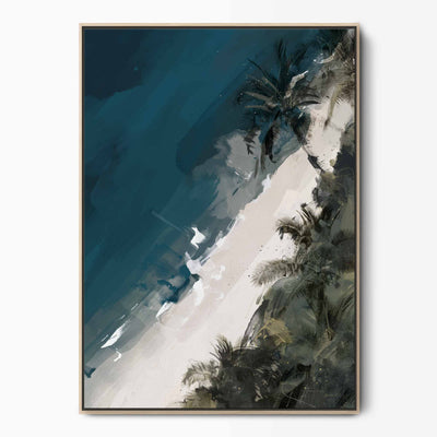 Green Lili Large / Natural* Beach Days Framed Canvas Art
