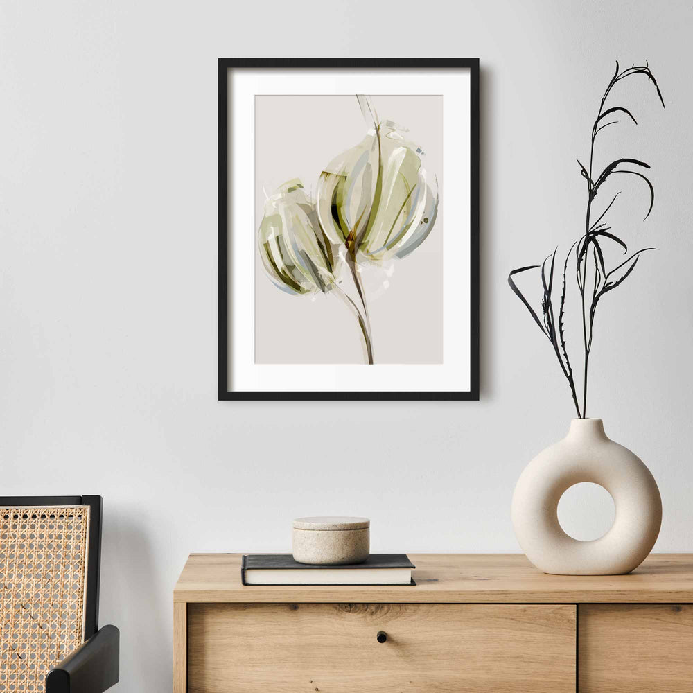 Green Lili Best Buds Abstract Floral Art Print