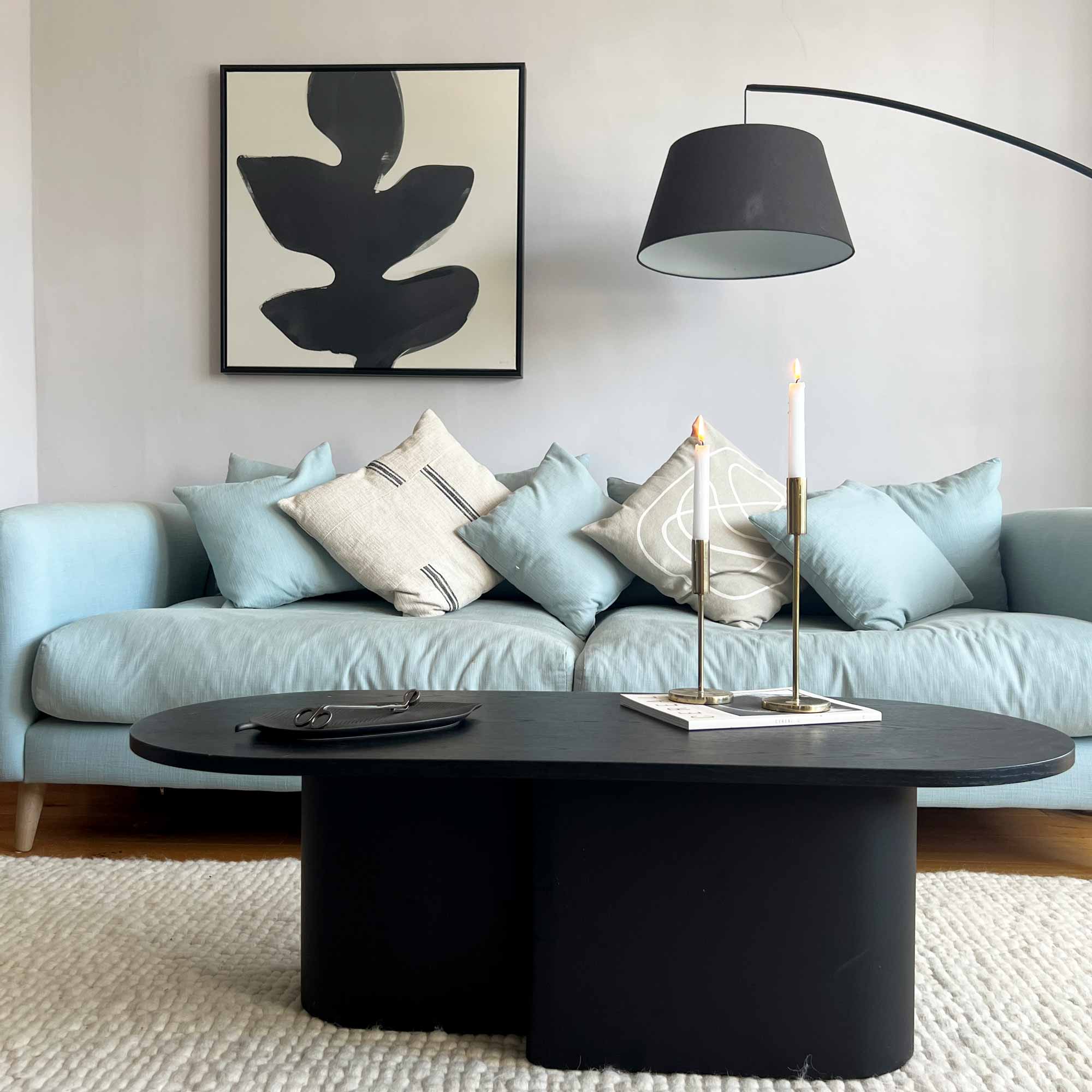 Green Lili Big Leaf Framed Abstract Canvas Art