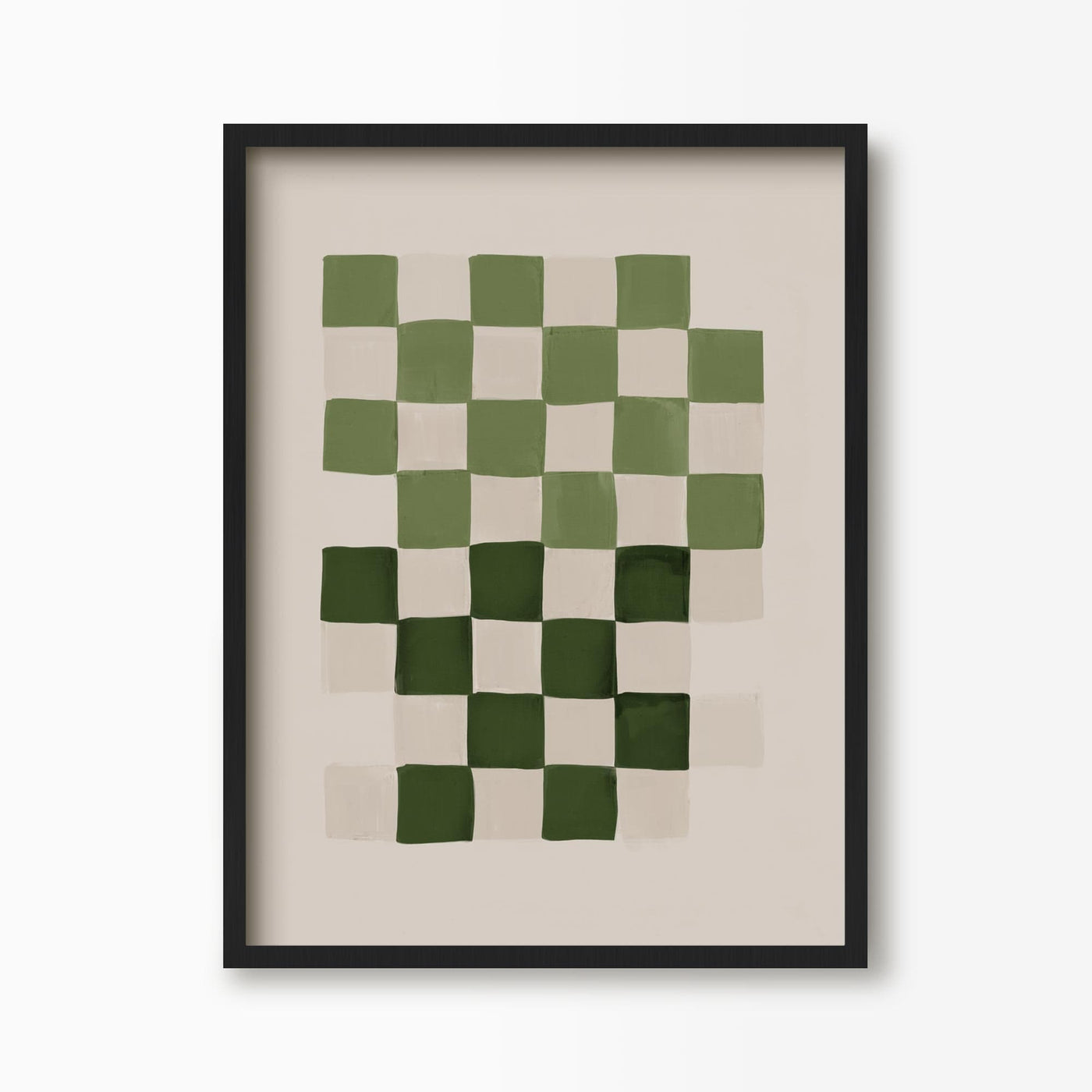 Green Lili 30x40cm (12x16") / Black Frame Chequered Earth Art Print