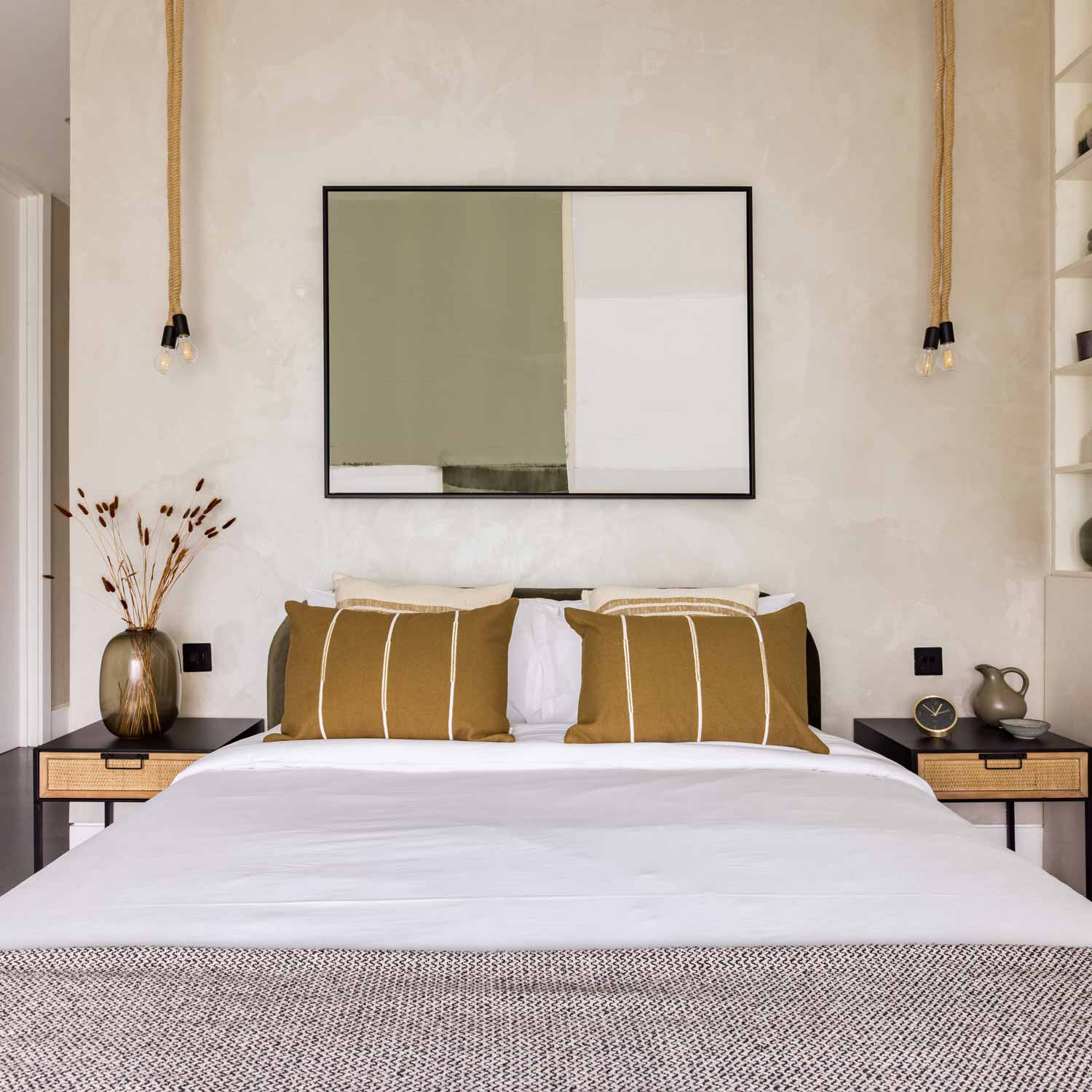 Green Lili Down To Earth Framed Abstract Canvas Art