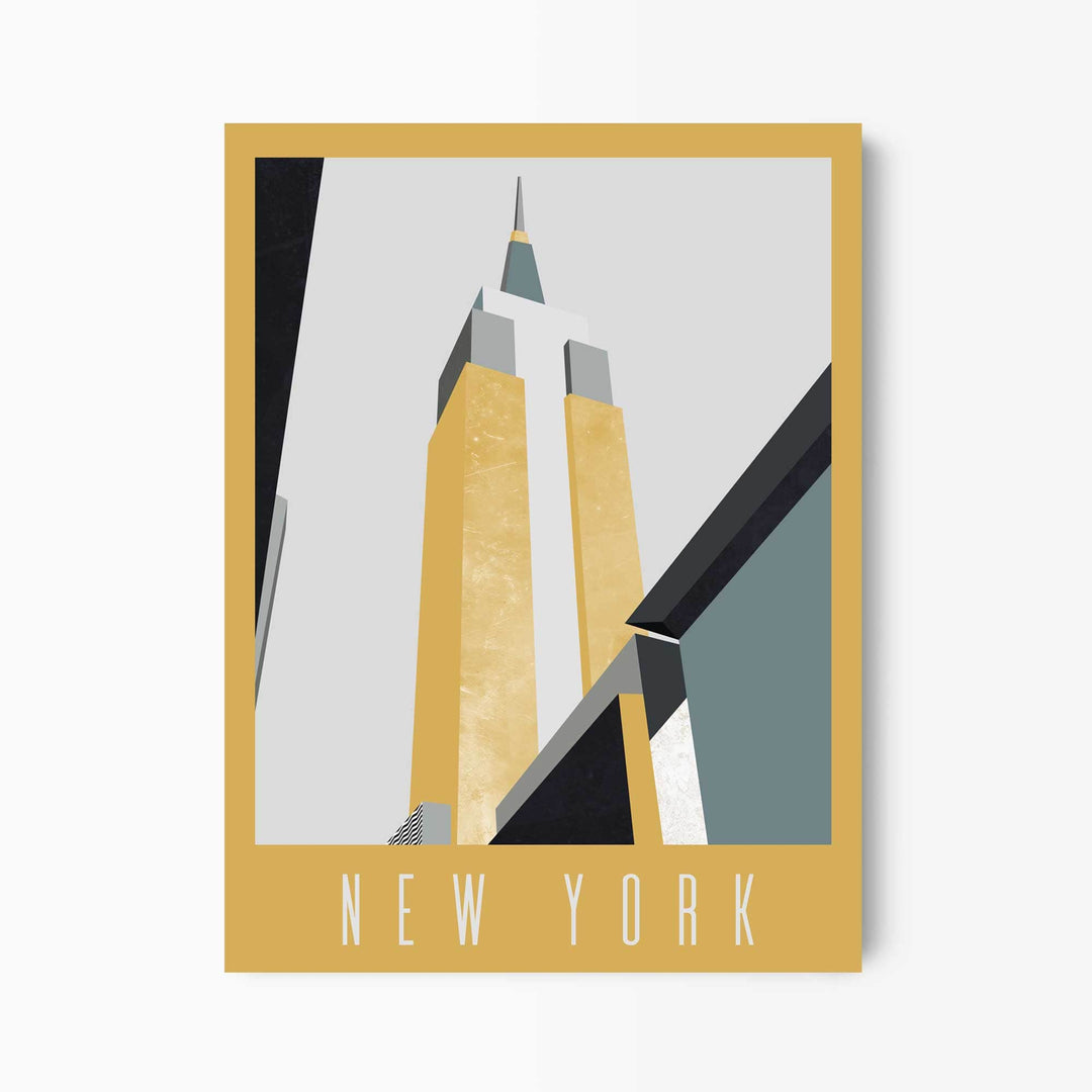 Green Lili 30x40cm (12x16") / Unframed Print Empire State Building New York Print Mustard