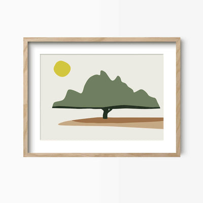 Green Lili 30x40cm (12x16") / Natural Frame + Mount Endcliffe Park Tree Sheffield Print