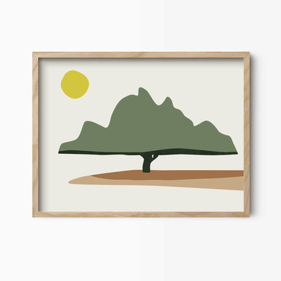 Green Lili 30x40cm (12x16") / Natural Frame Endcliffe Park Tree Sheffield Print