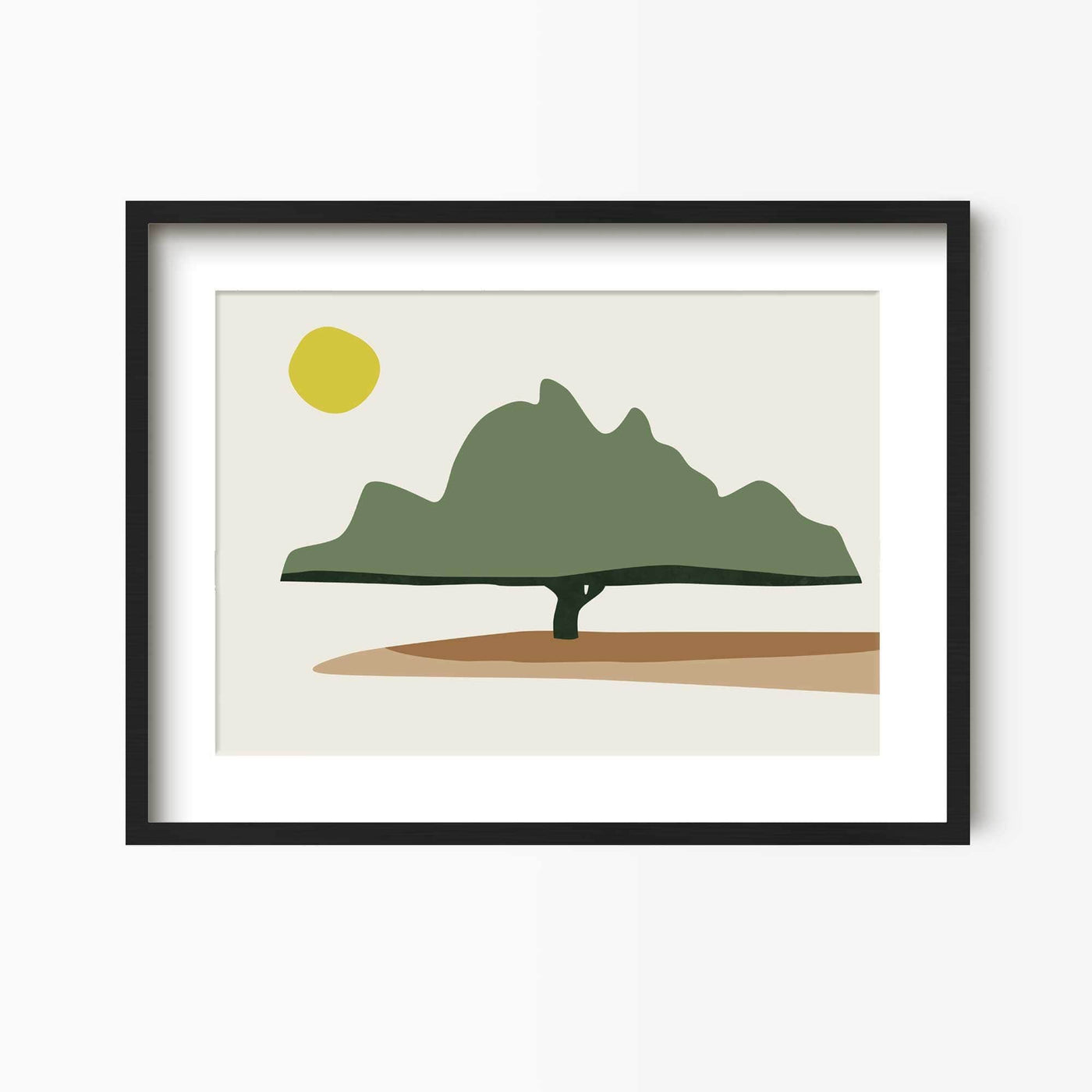 Green Lili 30x40cm (12x16") / Black Frame + Mount Endcliffe Park Tree Sheffield Print