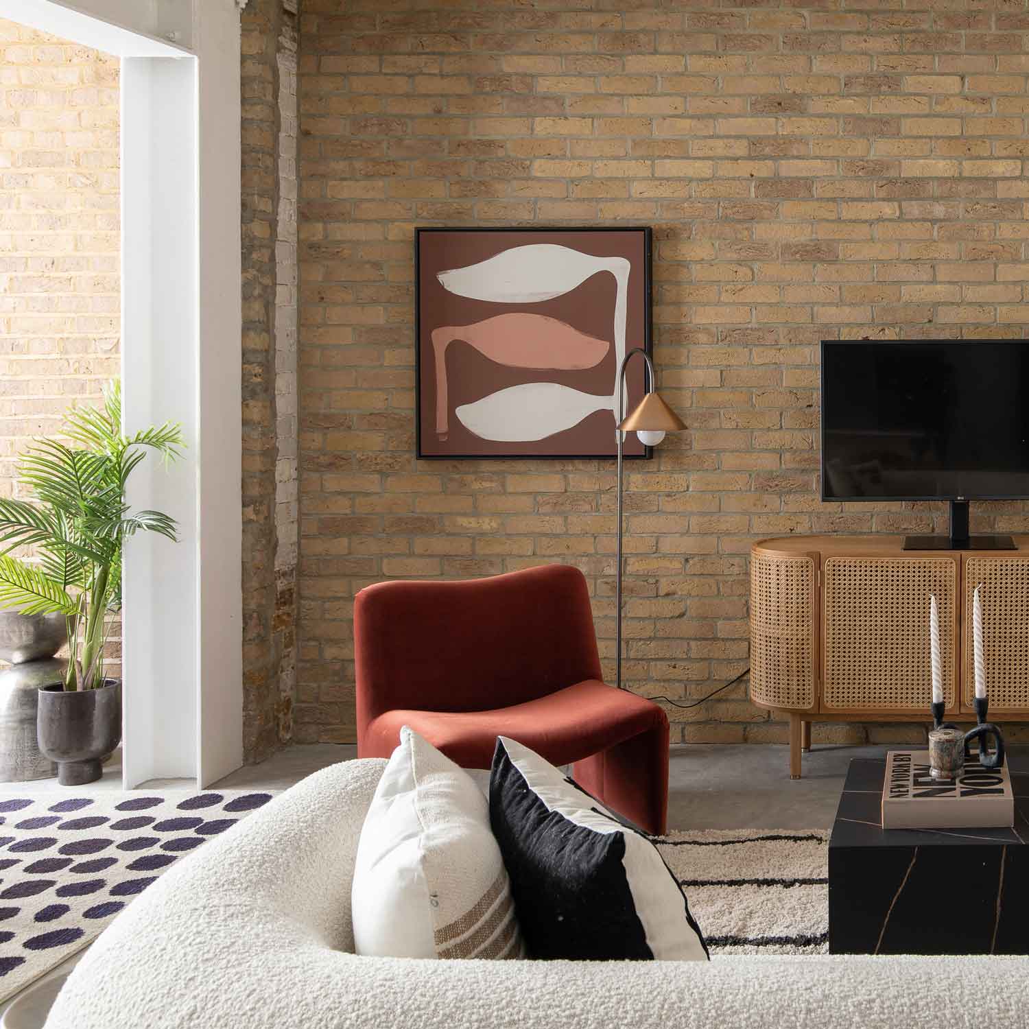 Green Lili Entwined Framed Abstract Canvas Art