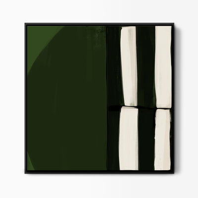 Green Lili Field Day Framed Abstract Canvas Art