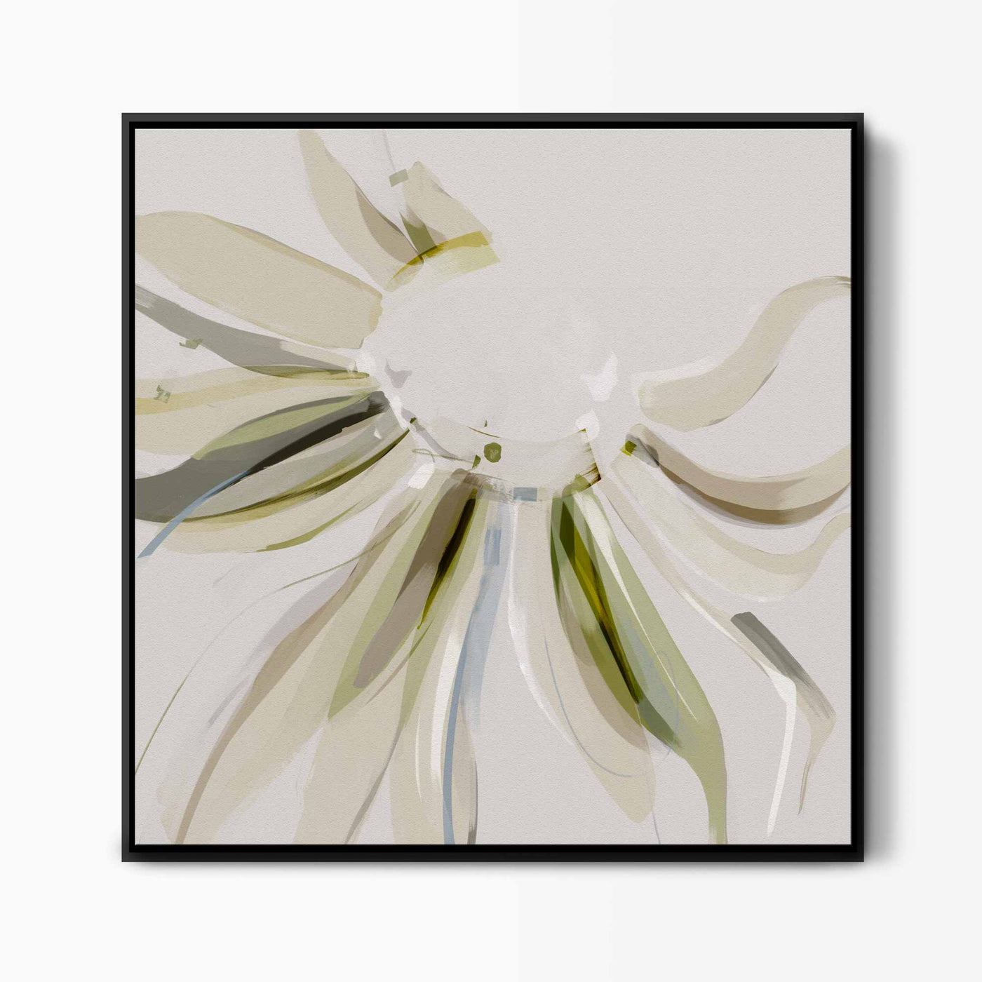 Green Lili Float On Abstract Floral Canvas Art