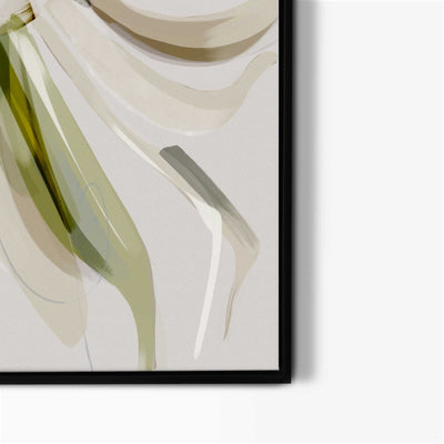 Green Lili Float On Abstract Floral Canvas Art
