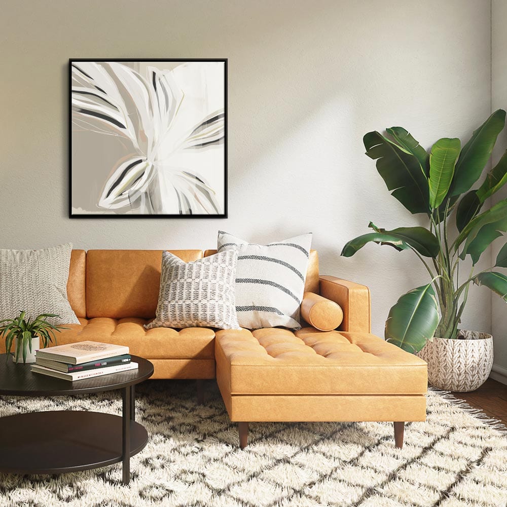 Green Lili Flourish Framed Botanical Canvas