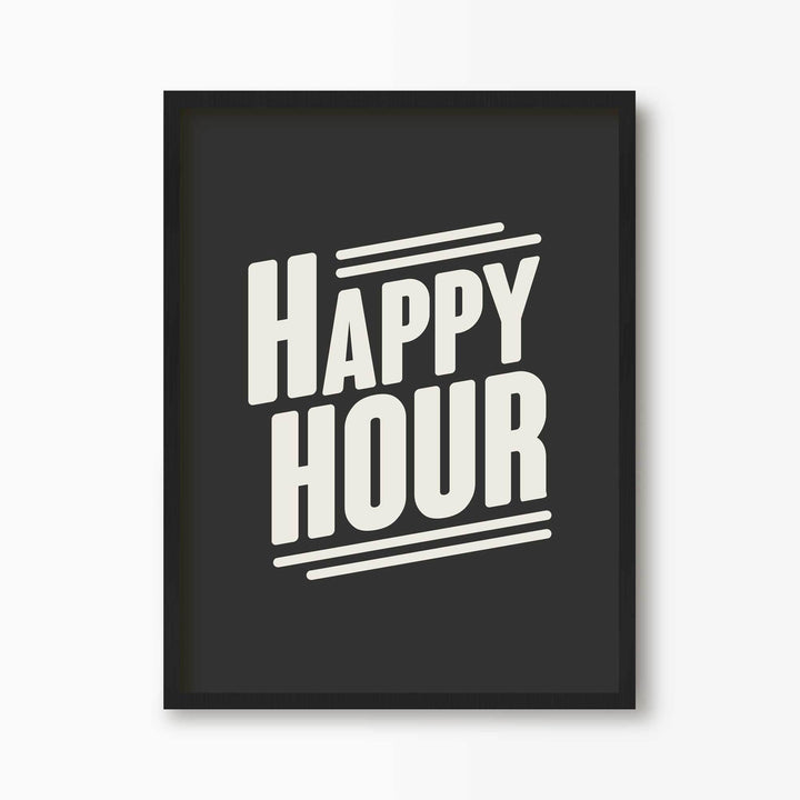 Green Lili Happy Hour Typography Art Print