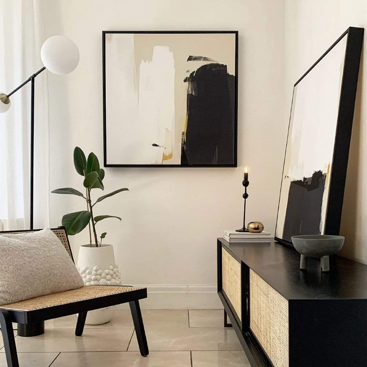 Green Lili High Spirits Framed Abstract Canvas Art