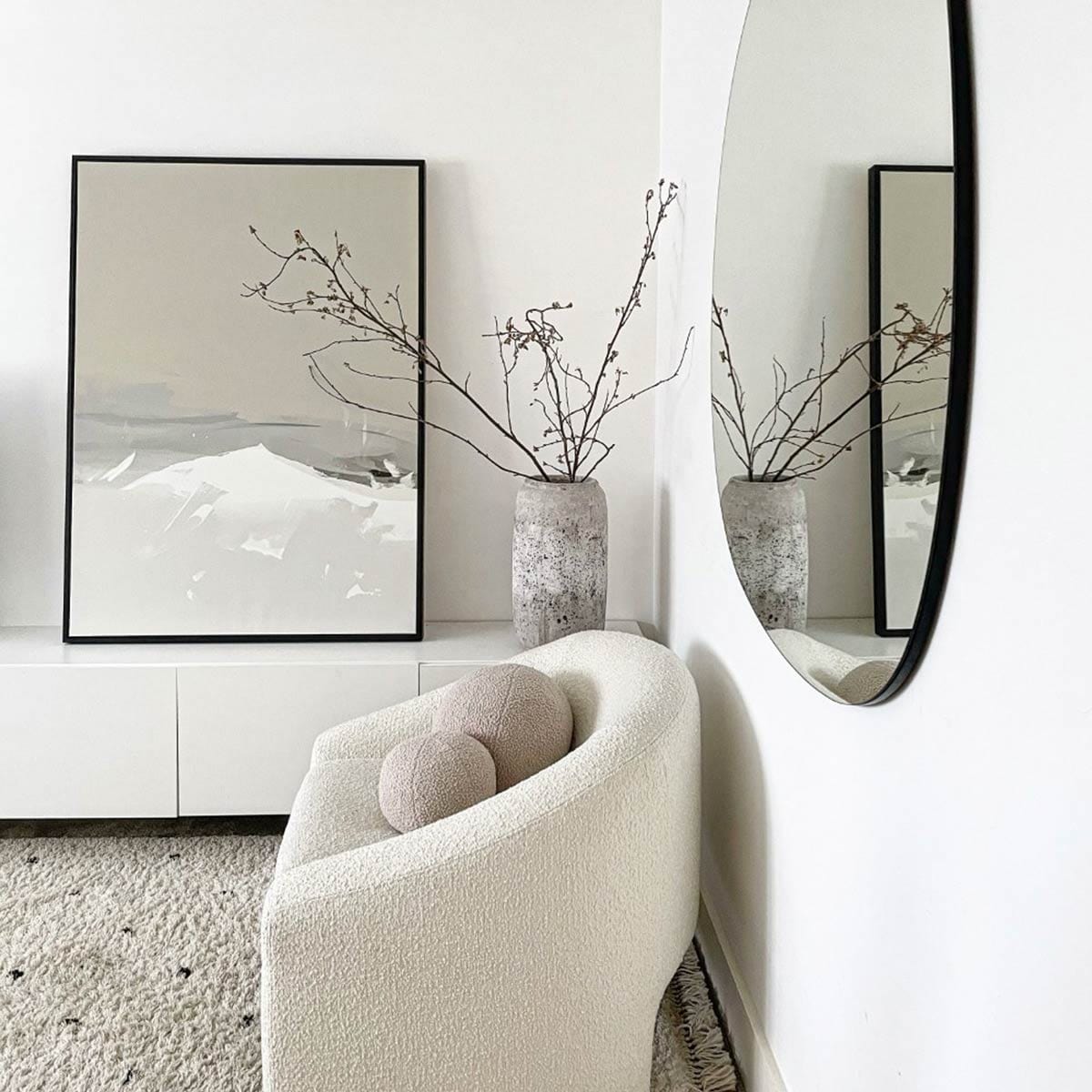 Green Lili In Awe Framed Abstract Canvas Art