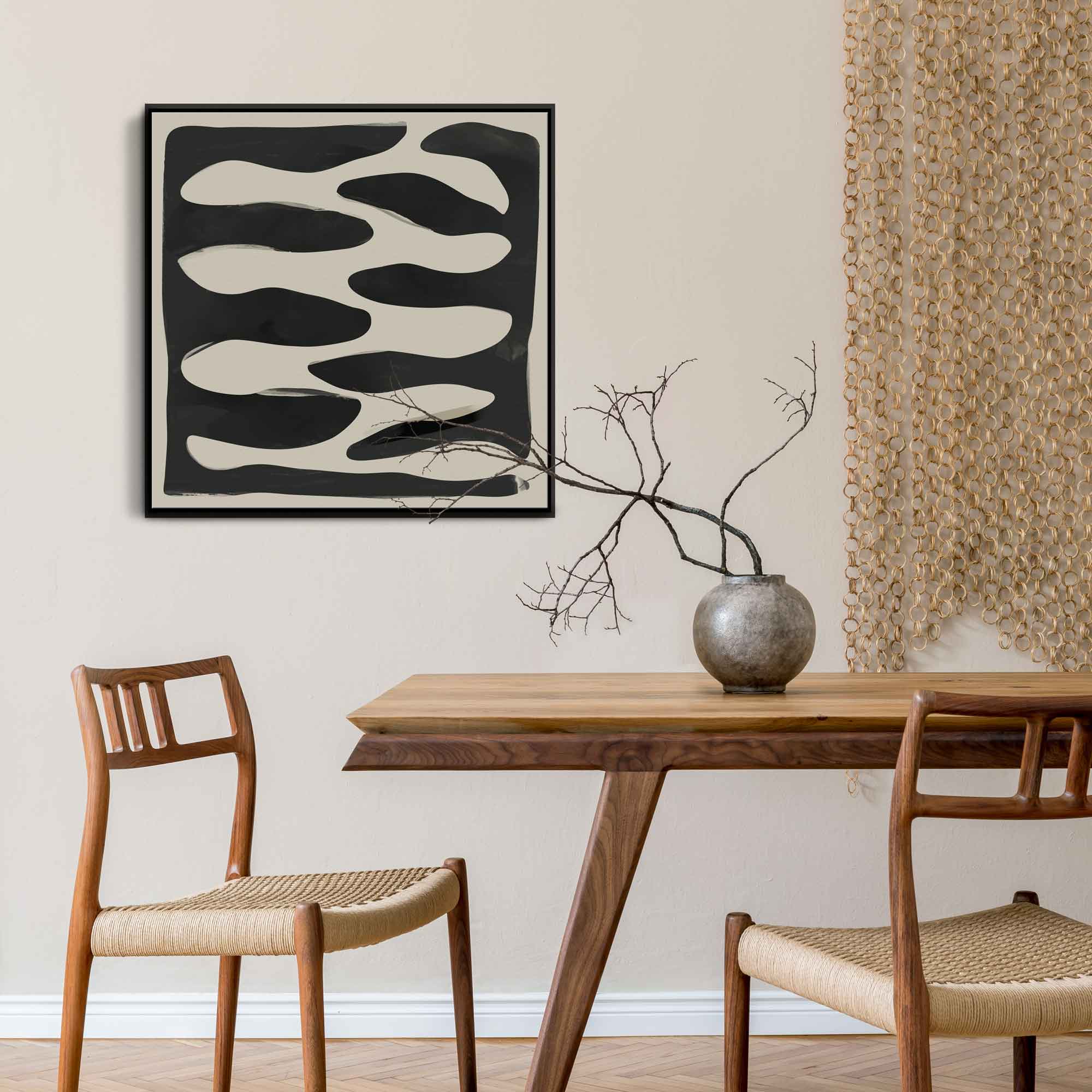 Green Lili Leaf It Out Framed Abstract Canvas Art