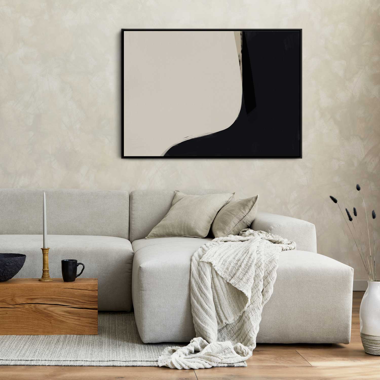 Green Lili Meandering Abstract Canvas Art