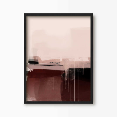Green Lili 30x40cm (12x16") / Black Frame Minimal Pink Abstract Art