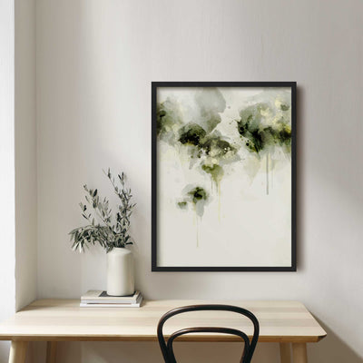 Green Lili Misty Morning Abstract Floral Print