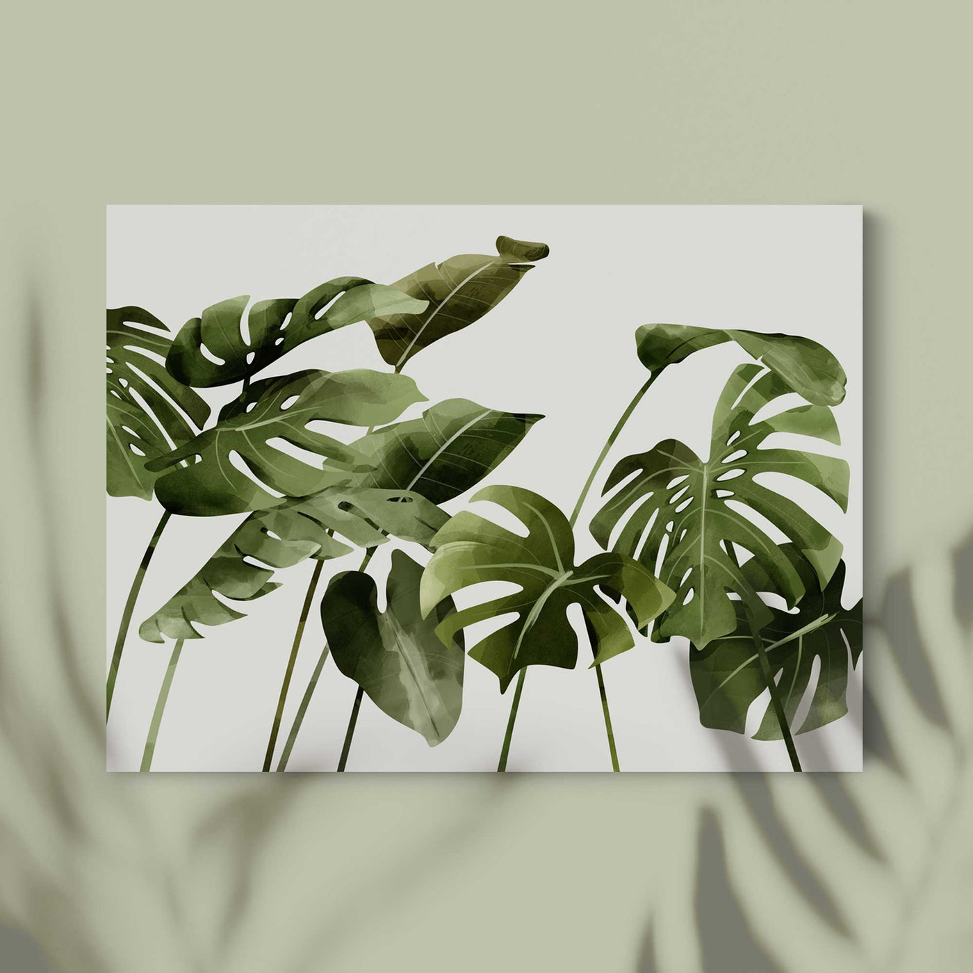 Green Lili 30x40cm (12x16") / Unframed Print Monstera Leaf Landscape Print