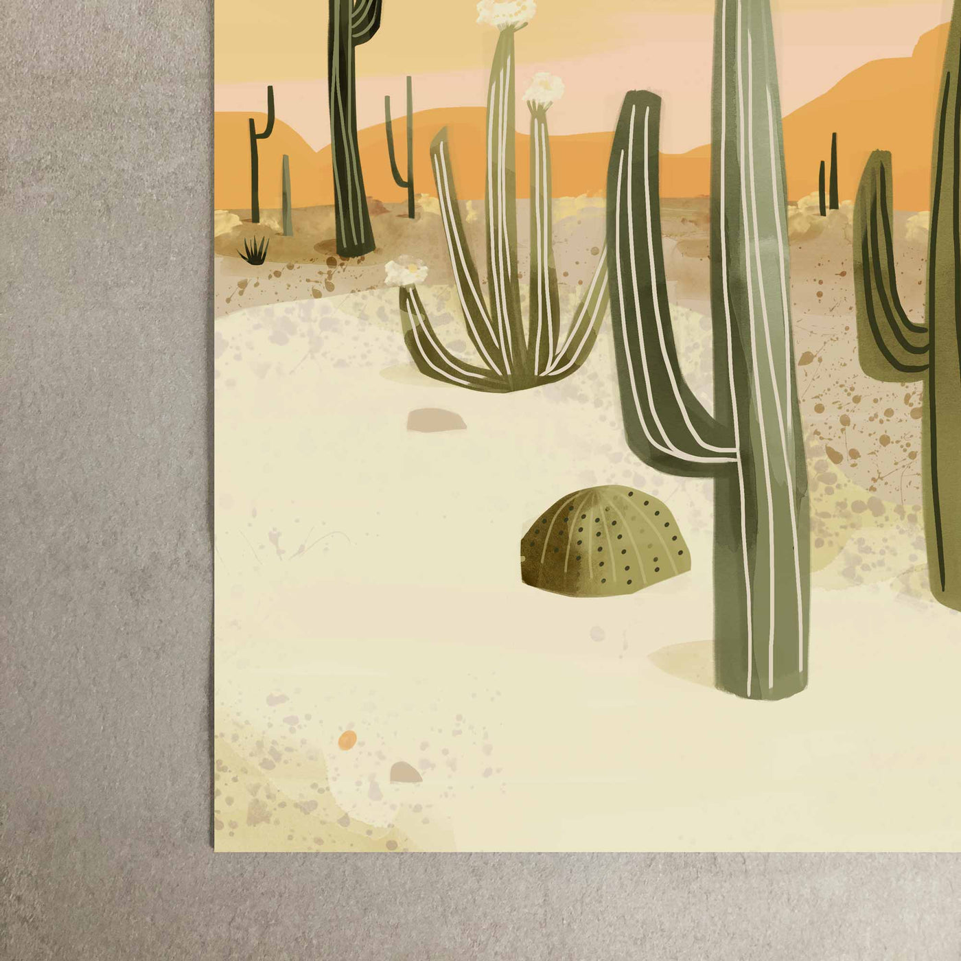 Green Lili Morocco Desert Cactus Art Print