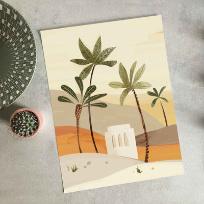 Green Lili 30x40cm (12x16") / Unframed Print Morocco Desert Palms Art Print