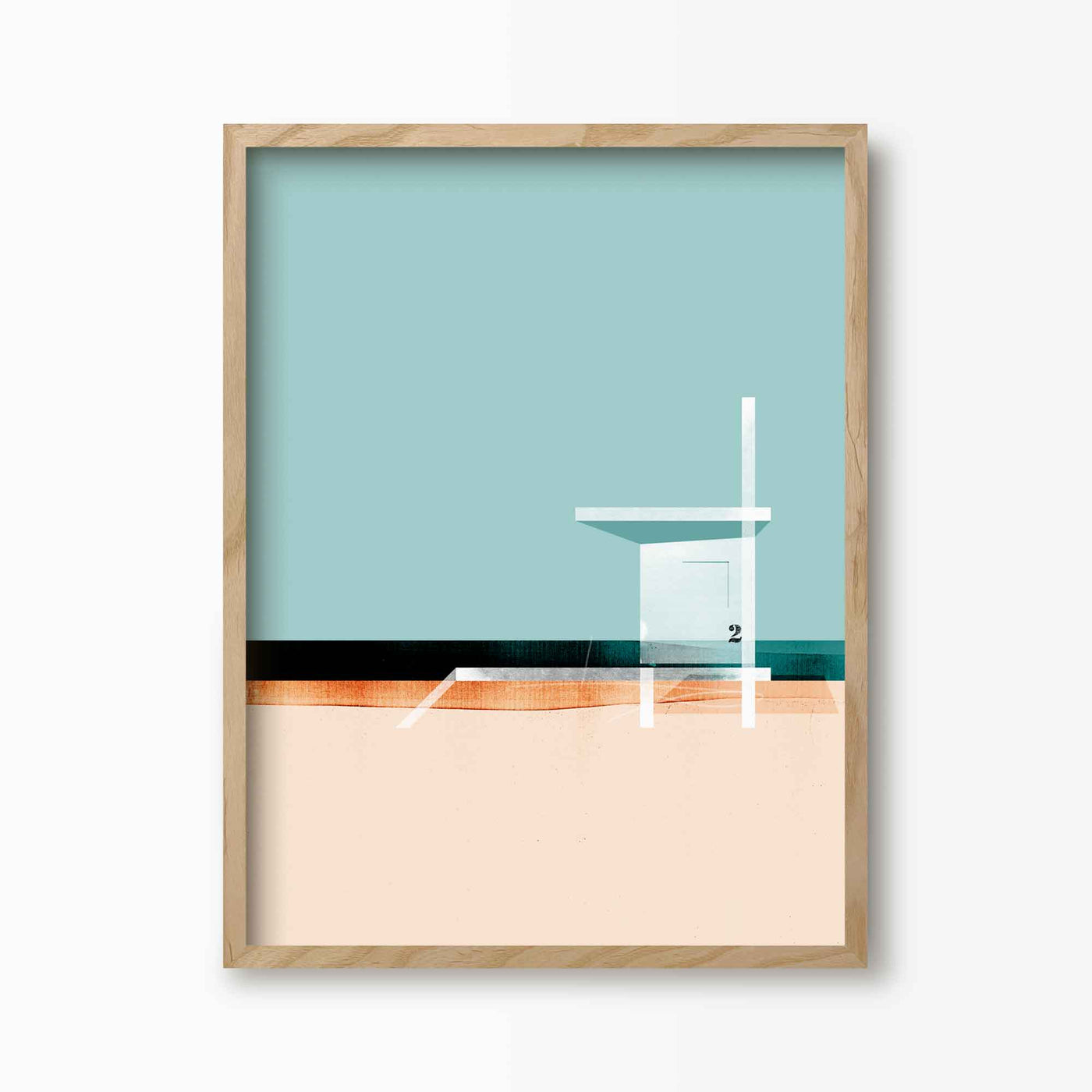 Green Lili 30x40cm (12x16") / Natural Frame On The Lookout Beach Print