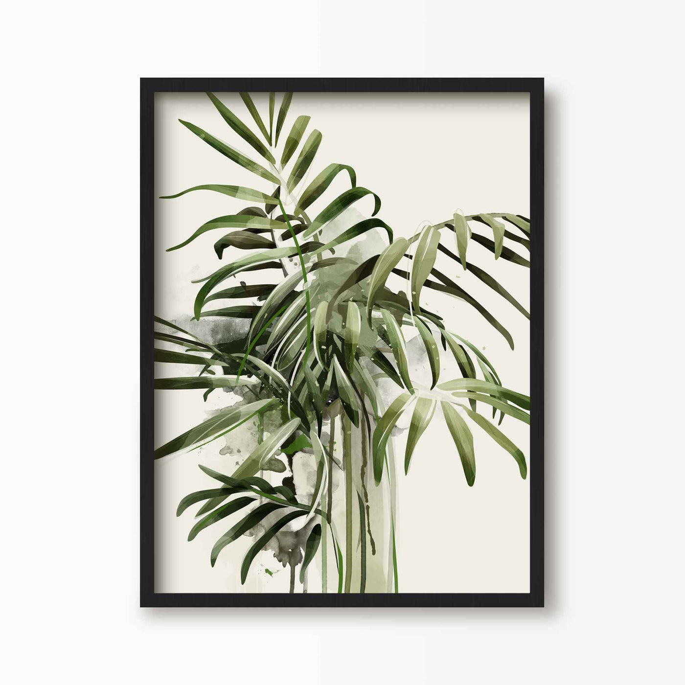 Green Lili 30x40cm (12x16") / Black Frame Parlour Palm Botanical Art Print