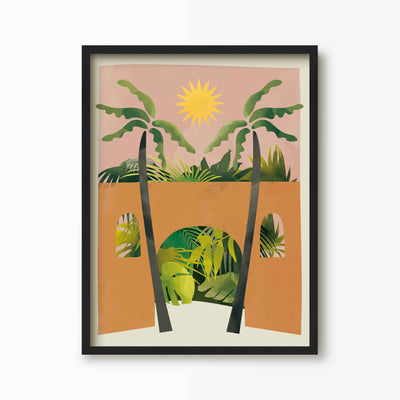 Green Lili 30x40cm (12x16") / Black Frame Path To The Jungle Art Print