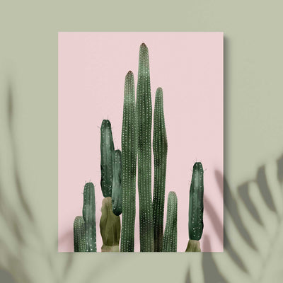 Green Lili 30x40cm (12x16") / Unframed Print Pink Cactus Print