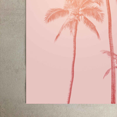 Green Lili Pink Palm Trees Wall Art Set
