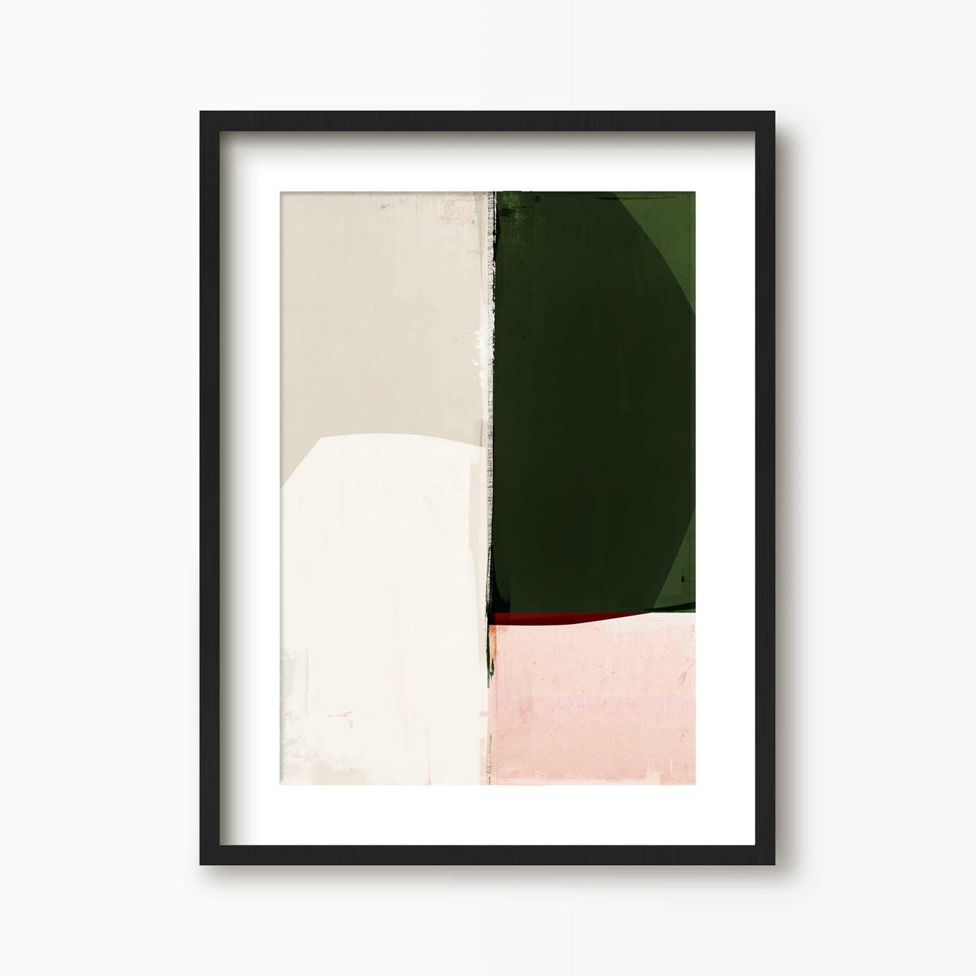 Green Lili 30x40cm (12x16") / Black Frame + Mount Reconnect Abstract Art Print