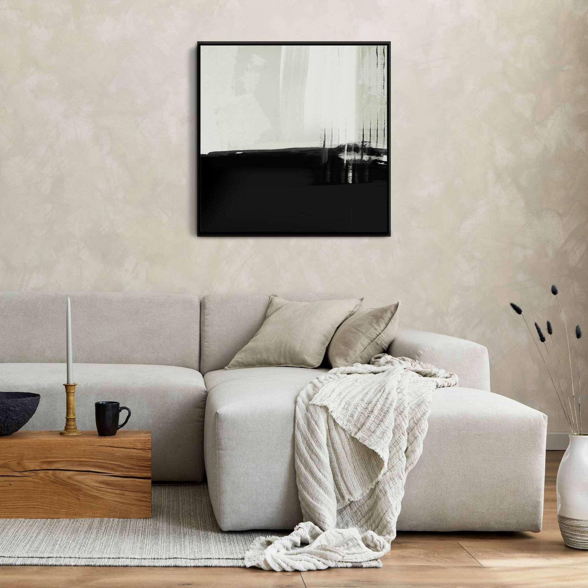 Green Lili Rise Up Framed Abstract Canvas Art