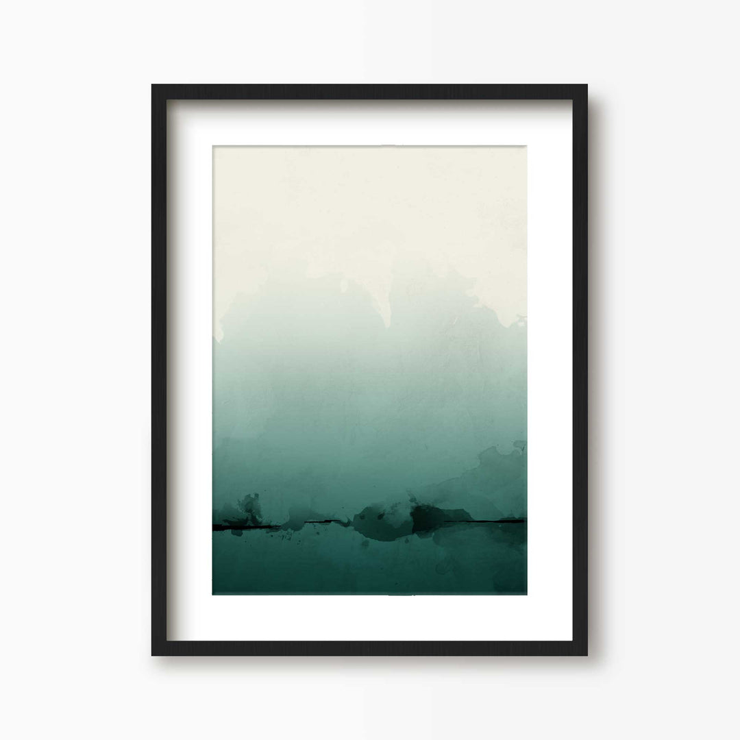 Green Lili 30x40cm (12x16") / Black Frame + Mount Solitude Is Bliss Abstract Print