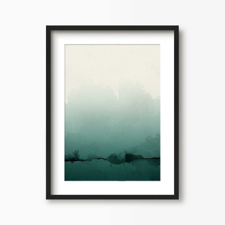 Green Lili 30x40cm (12x16") / Black Frame + Mount Solitude Is Bliss Abstract Print