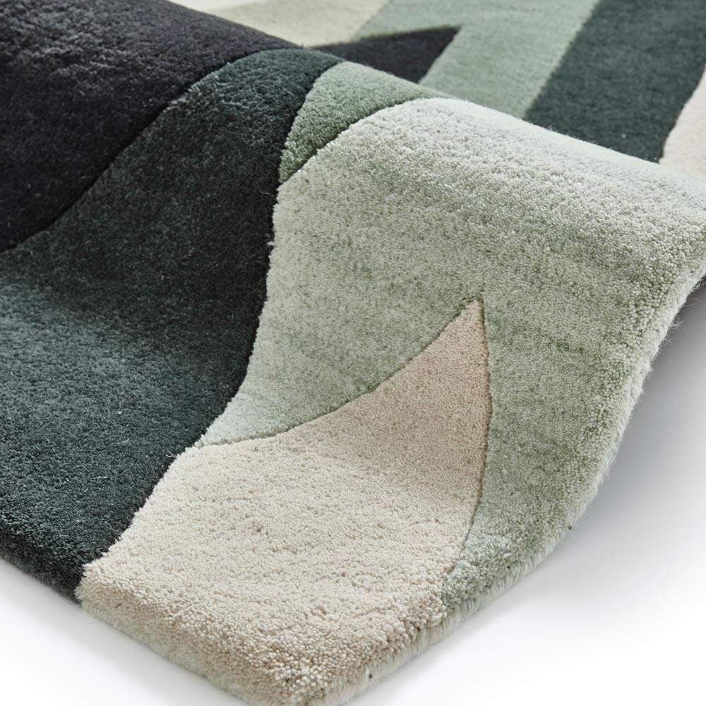Green Lili Stand Tall Abstract Wool Rug