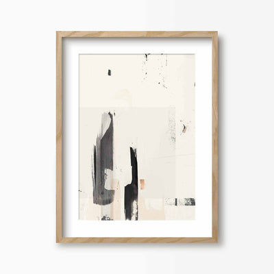 Green Lili 30x40cm (12x16") / Natural Frame + Mount Stand Together Abstract Art Print