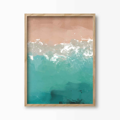 Green Lili 30x40cm (12x16") / Natural Frame Summer Dreaming Ocean Print