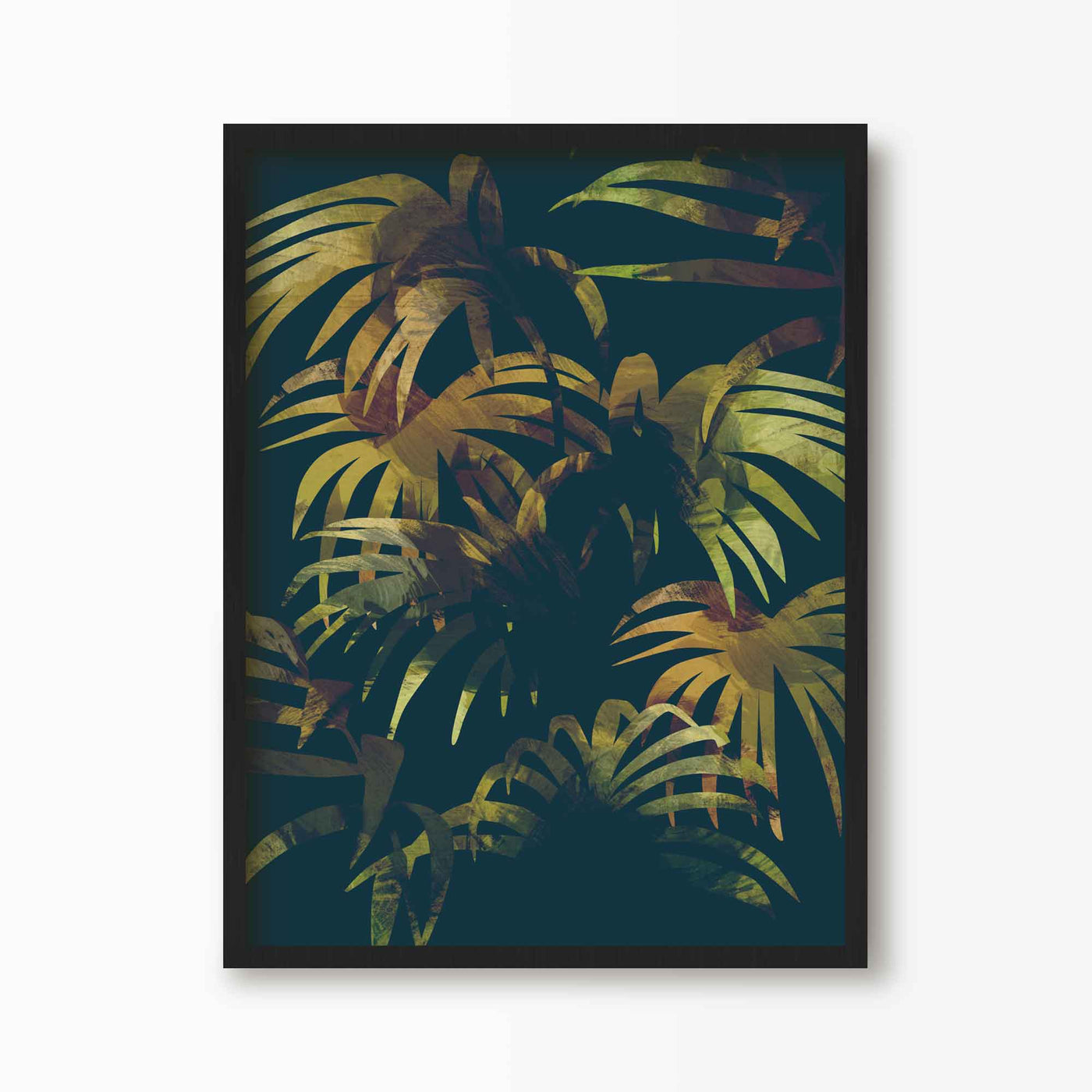 Green Lili 30x40cm (12x16") / Black Frame Tropical Jungle Print