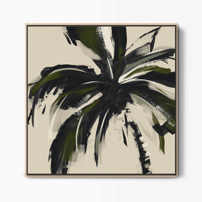 Green Lili Natural* Under The Palms Framed Abstract Canvas